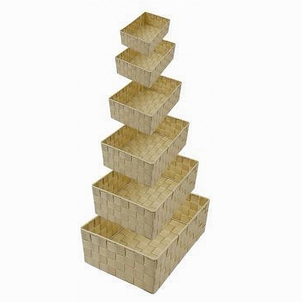 SET 6 PZ SCATOLA IN TESSUTO ORGANIZER ARMADIO SCAFFALI PORTA OGGETTI BEIGE 79069 in Organizer per cassetti Trade Shop italia - Napoli, commercioVirtuoso.it