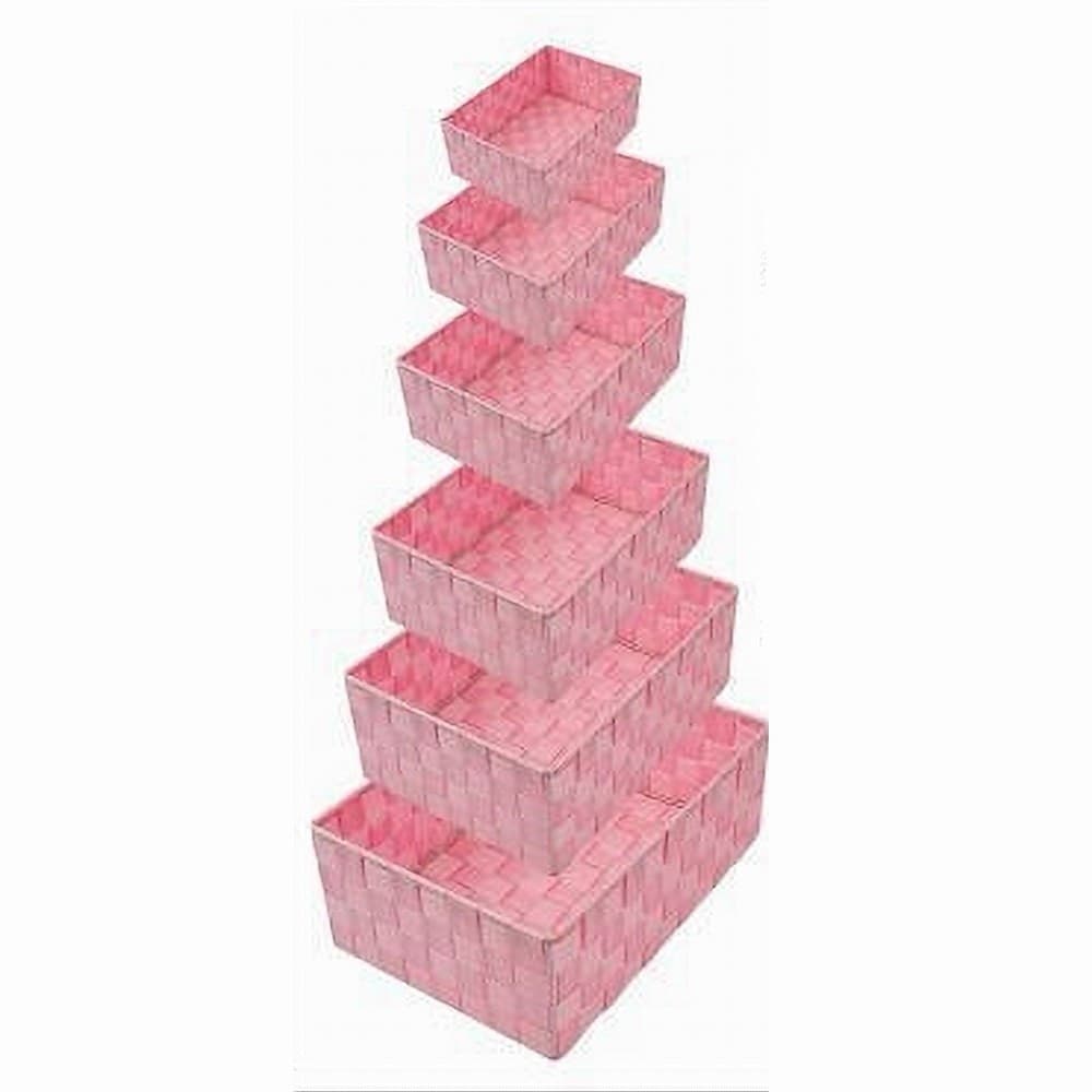 SET 6 PZ SCATOLA IN TESSUTO ORGANIZER ARMADIO SCAFFALI PORTA OGGETTI ROSA 79071 in Organizer per cassetti Trade Shop italia - Napoli, commercioVirtuoso.it