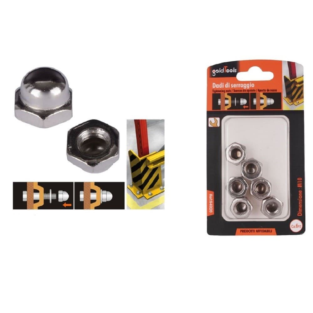 Set 6pz Dado Dadi Ciechi Esagonali M10 Serraggio 10mm Per Chiave Esagonale 94920 Fai da te/Ferramenta/Chiodi viti ed elementi di fissaggio/Kit di bulloni e dadi Trade Shop italia - Napoli, Commerciovirtuoso.it