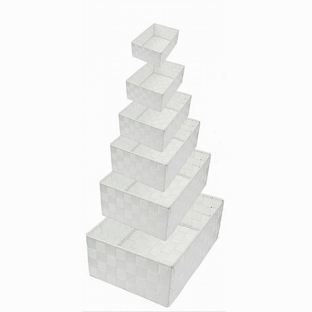 SET 6PZ SCATOLA IN TESSUTO ORGANIZER ARMADIO SCAFFALI PORTA OGGETTI BIANCO 79067 in Cestini da scaffale Trade Shop italia - Napoli, commercioVirtuoso.it
