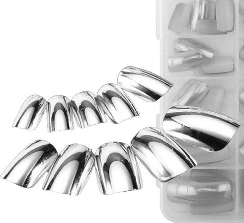 SET 70 TIPS TIP PER MANI ARGENTO MEZZE FRENCH RICOSTRUZIONE UNGHIE FINTE NAILART Bellezza/Manicure e pedicure/Decorazioni per unghie/Attrezzatura per Nail Art/Kit di decorazione Trade Shop italia - Napoli, Commerciovirtuoso.it
