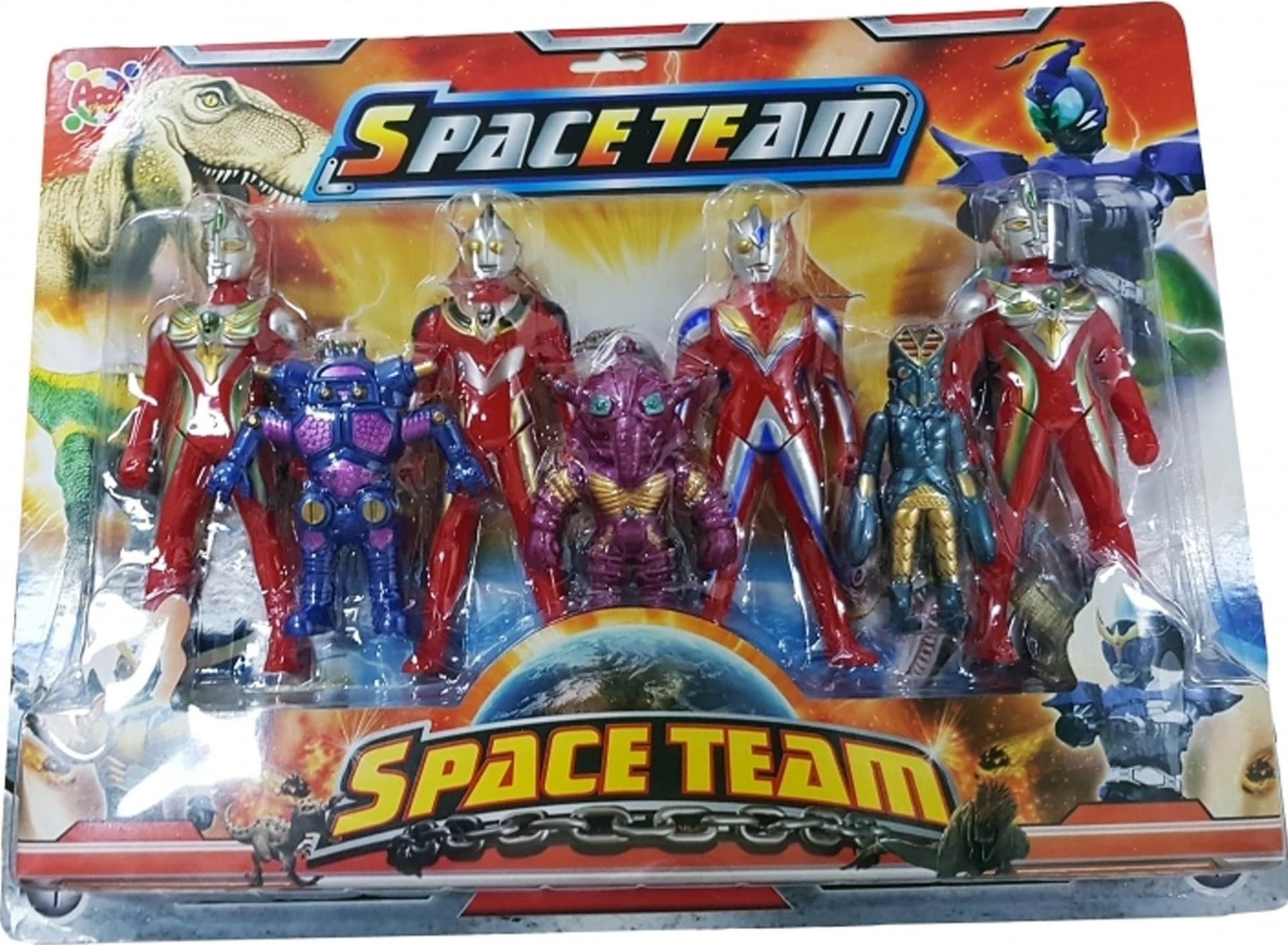 Set-7pz.-Power-Space-Team-Personaggi-Guerrieri-Eroi-Spaziali-Rangers-Giocattolo