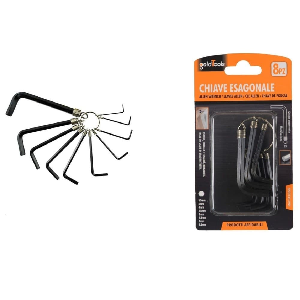 Set 8pz Chiavi Esagonali Multifunzione Design Ergonomico Varie Misure Anello 91055 Fai da te/Utensili elettrici e a mano/Utensili a mano/Chiavi e chiavi inglesi/Chiavi esagonali Trade Shop italia - Napoli, Commerciovirtuoso.it