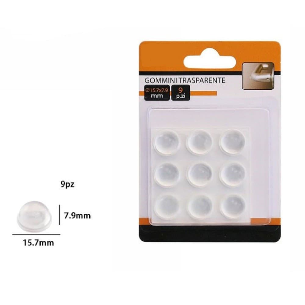 Set 9 Gommini Adesivi Protezione Pavimenti Trasparenti Rotondi 15.7x7.9mm 66099 Casa, arredamento e bricolage > Bricolage e fai da te > Minuteria Trade Shop italia - Napoli, Commerciovirtuoso.it