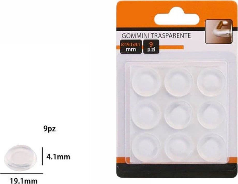 Set 9 Pezzi Gommini Adesivi Protezione Pavimenti Trasparenti Rotondi 19.1x4.1mm Casa, arredamento e bricolage > Bricolage e fai da te > Minuteria Trade Shop italia - Napoli, Commerciovirtuoso.it