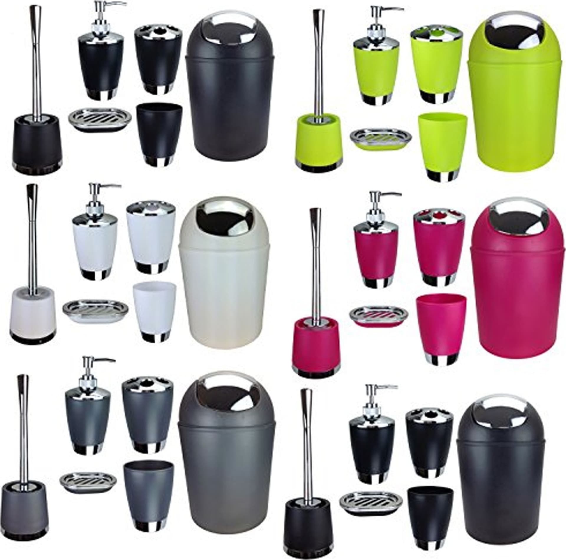SET ACCESSORI BAGNO PORTA SAPONETTA DISPENSER SAPONE LIQUIDO PORTA SPAZZOLINI Trade Shop italia - Napoli, Commerciovirtuoso.it