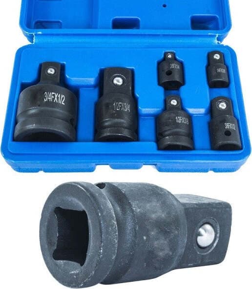 SET ADATTATORI RIDUTTORI 6PZ A IMPATTO PER BUSSOLE PER UTENSILI ARIA COMPRESSA