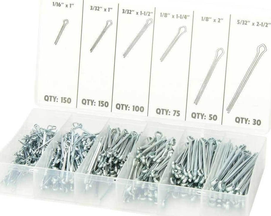 Set Assortimento 555 Pezzi Coppiglie Perni Fermi Di Sicurezza Varie Misure Fai da te/Ferramenta/Chiodi viti ed elementi di fissaggio/Perni/Copiglie Trade Shop italia - Napoli, Commerciovirtuoso.it