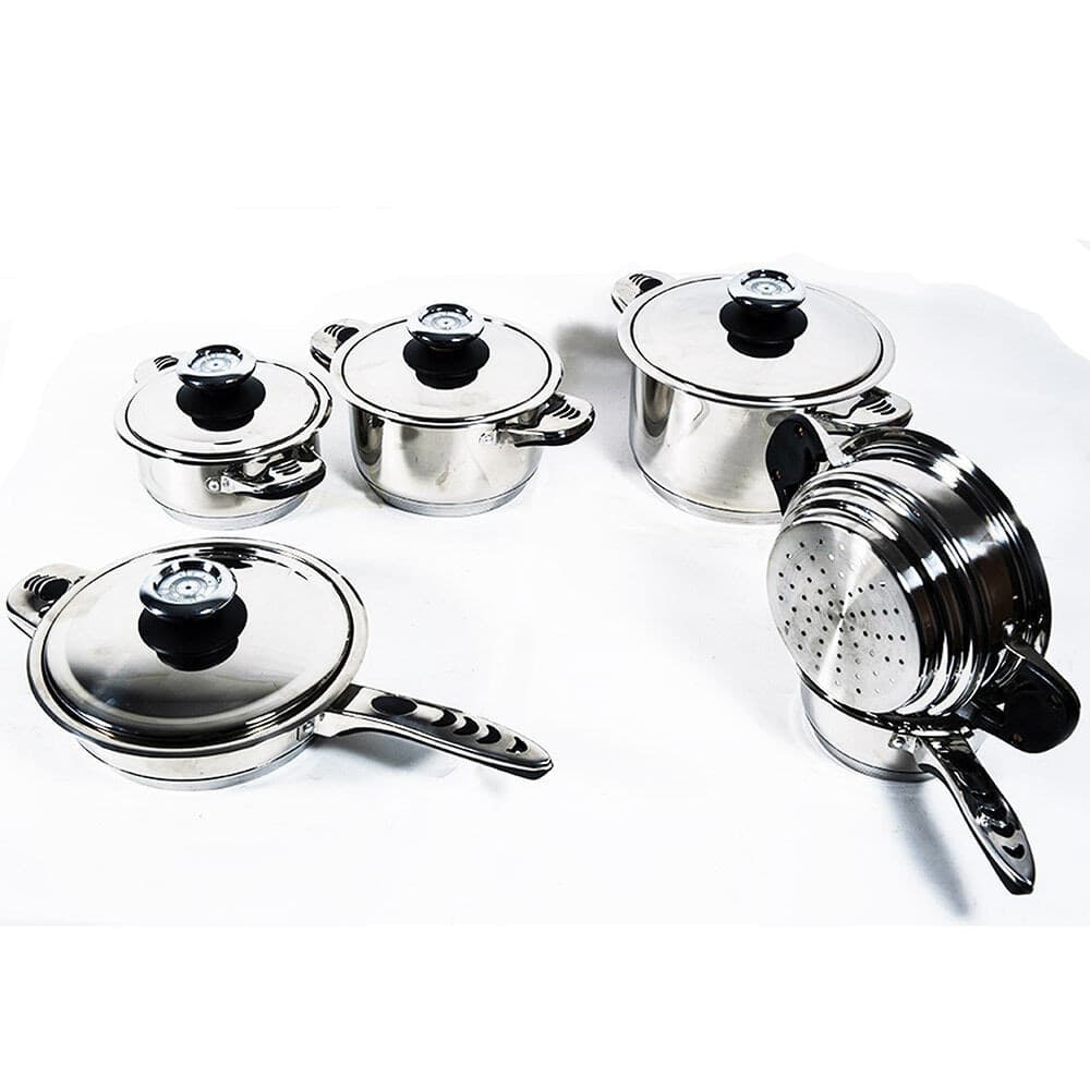 Set Batteria Di Pentole Da 12 Pezzi Padelle In Acciaio Inox Cucina Schuster Cucina > Pentole e Padelle Trade Shop italia - Napoli, Commerciovirtuoso.it