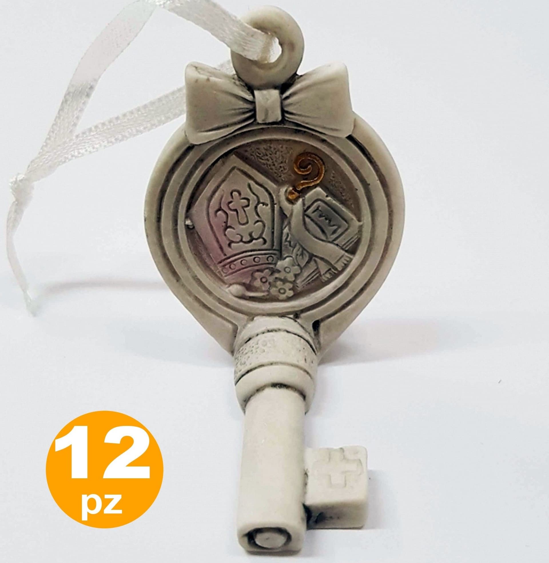 12 BOMBONIERE CHIAVE FIOCCO GANCIO CRESIMA SACRAMENTO MITRIA CERAMICA APPENDINO Casa e cucina/Hobby creativi/Materiali per hobby creativi/Forniture per feste/Bomboniere Trade Shop italia - Napoli, Commerciovirtuoso.it