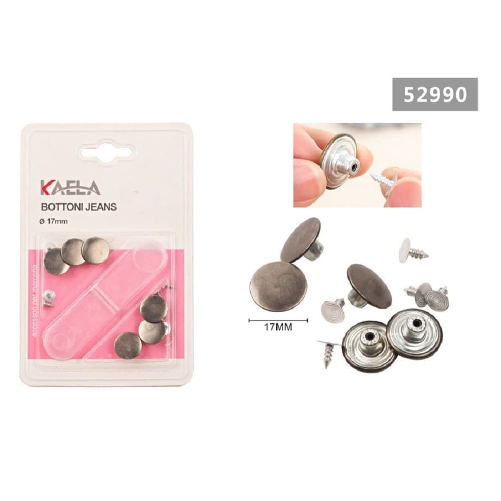 Set Bottoni Bottone Liscio Per Pantaloni Giacca Jeans Ø 17mm Perni Argento 52990 Casa e cucina/Hobby creativi/Cucito/Articoli di merceria/Bottoni automatici Trade Shop italia - Napoli, Commerciovirtuoso.it