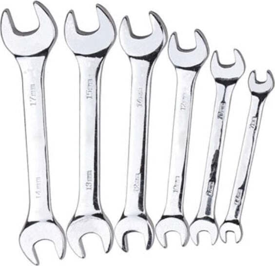SET CHIAVI INGLESI 6 PZ DOPPIE A FORCHETTA 5.5-17 MM ACCIAIO CROMO VANADIO