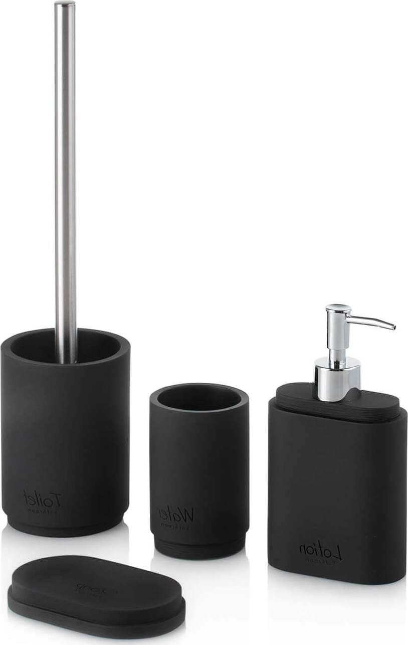 Set Completo Accessori Bagno Total Black Casa e cucina/Bagno/Accessori per il bagno/Set di accessori per il bagno Shopbagno.it - Roma, Commerciovirtuoso.it