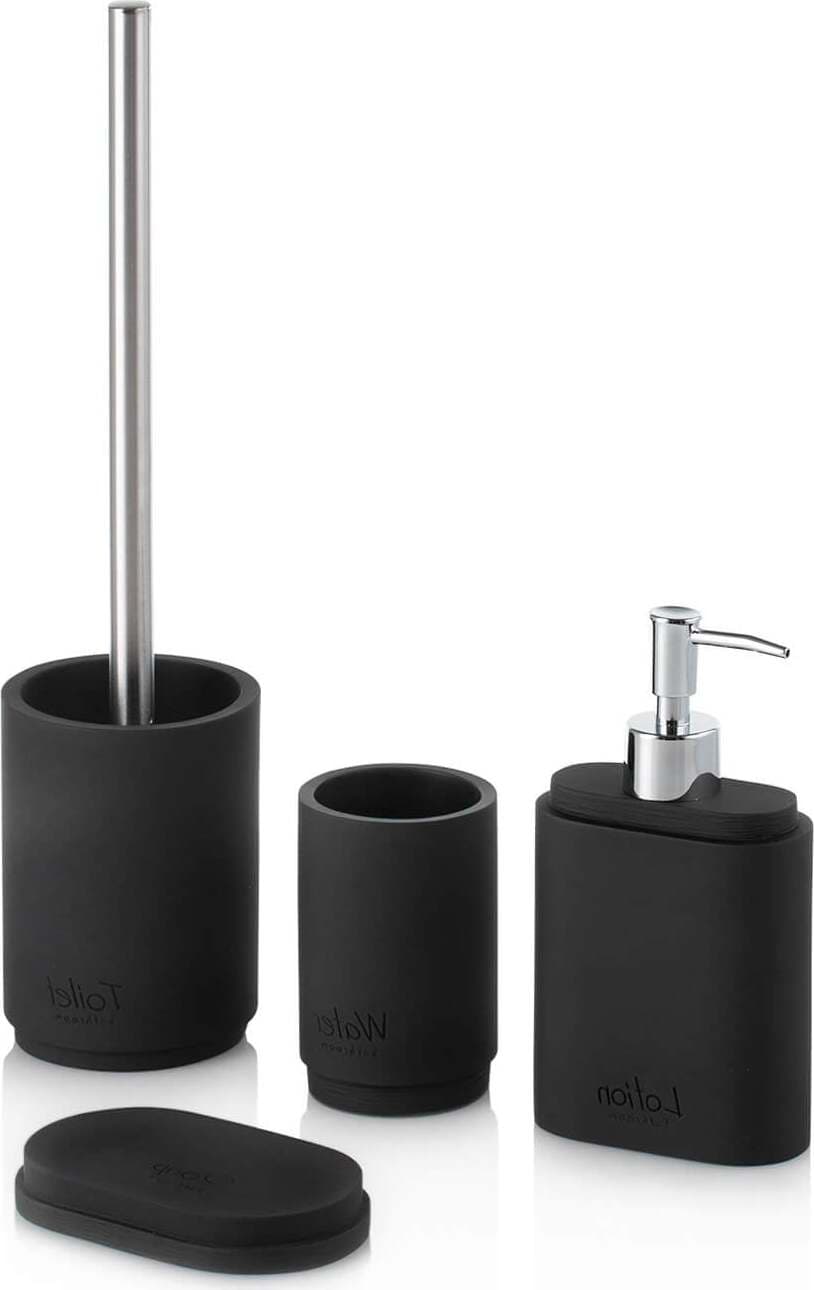 Set Completo Accessori Bagno Total Black Casa e cucina/Bagno/Accessori per il bagno/Set di accessori per il bagno Shopbagno.it - Roma, Commerciovirtuoso.it