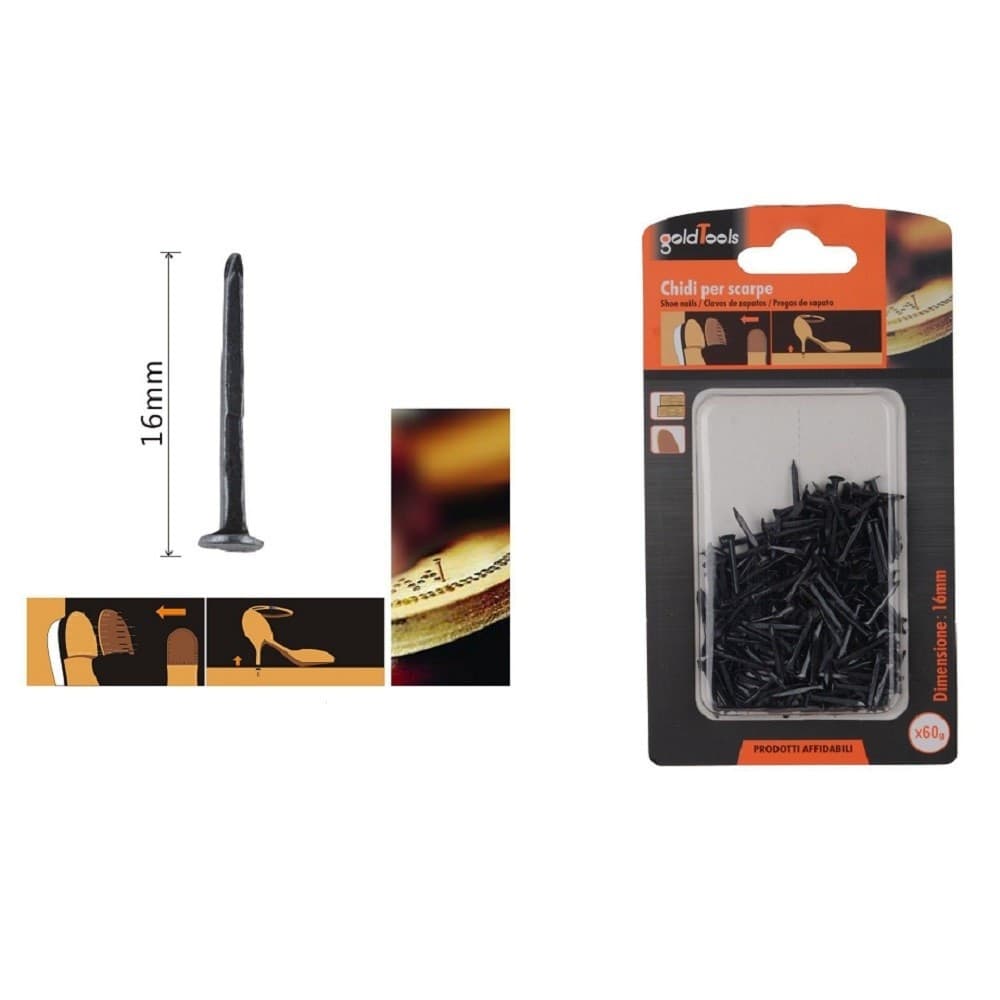 Set Confezione 60gr Chiodi Per Scarpe 16 Mm Neri Per Riparazioni Calzolaio 90888 Fai da te/Ferramenta/Chiodi viti ed elementi di fissaggio/Viti/Viti a spalla Trade Shop italia - Napoli, Commerciovirtuoso.it