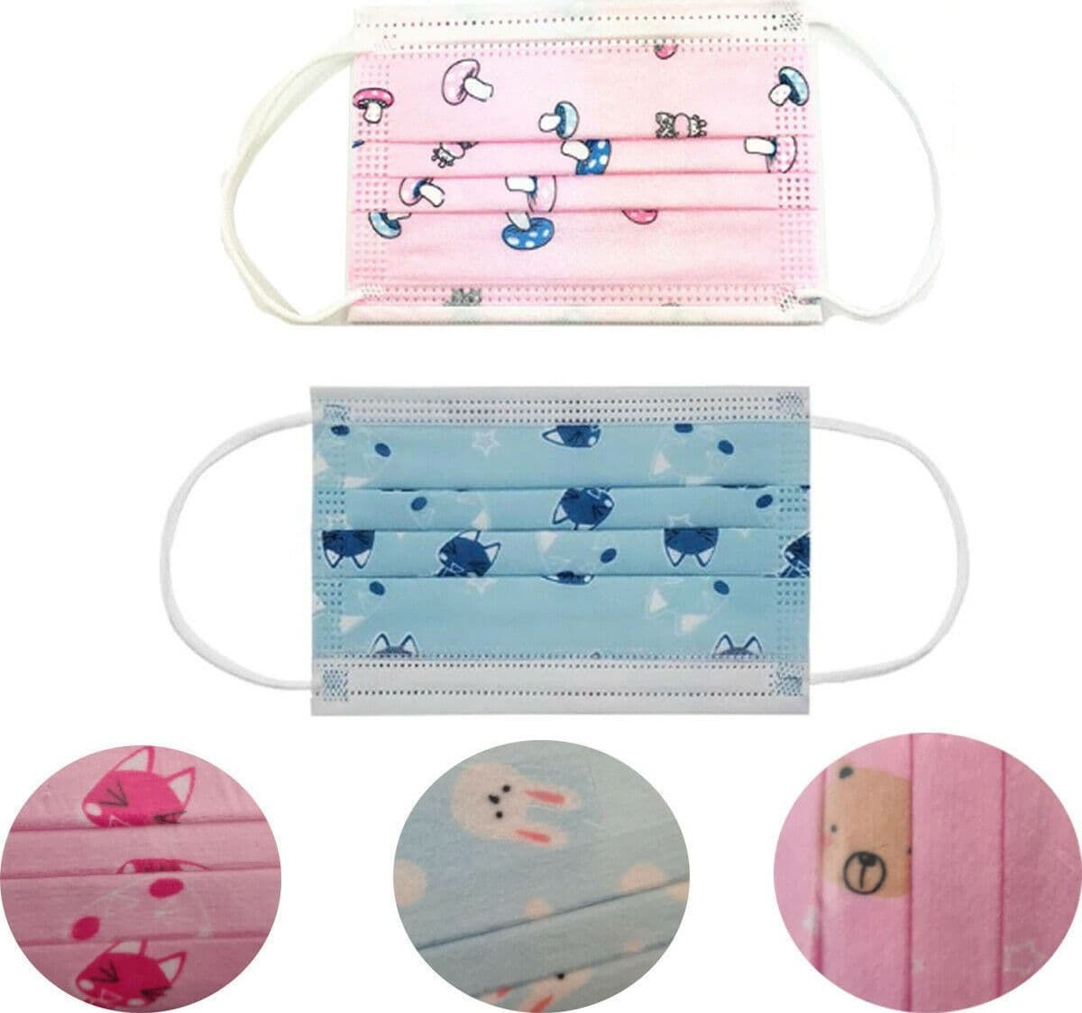 SET DA 50 MASCHERINE TNT PROTETTIVE VISO CHIRURGICHE MONOUSO MASCHERINA BAMBINI