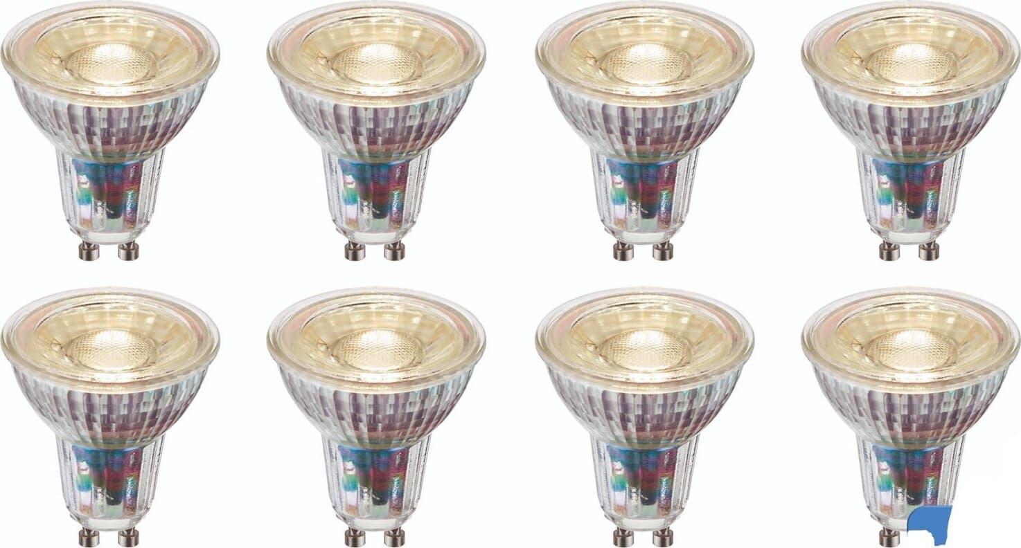 Set da 8 Lampadine LED GU10 5W 3000K Bianco Caldo AC220V Angolo 38° in Lampadine a LED 85cento.it - Potenza, commercioVirtuoso.it