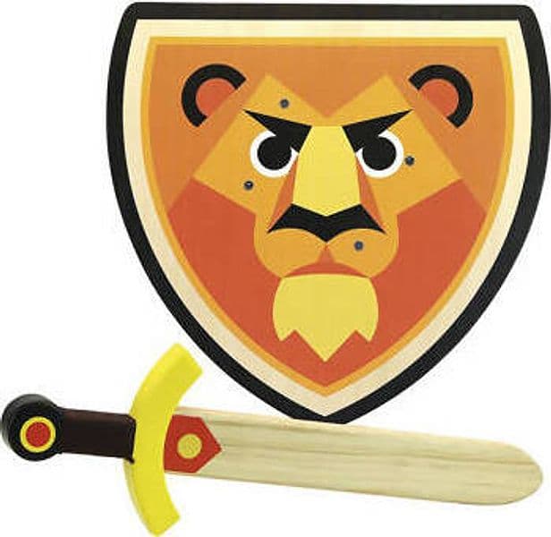 Set Da Cavaliere Spada E Scudo in Legno Gioco per Bambini Travestimento Gioco Simbolico Cavalieri Scudo Decorato E Spada Leggeri Con Decorazione Lupo Leone O Drago Giochi e giocattoli/Giochi d'imitazione e accessori di travestimento/Accessori per travestimento/Armi giocattolo/Scudi Papau - Giammoro, Commerciovirtuoso.it