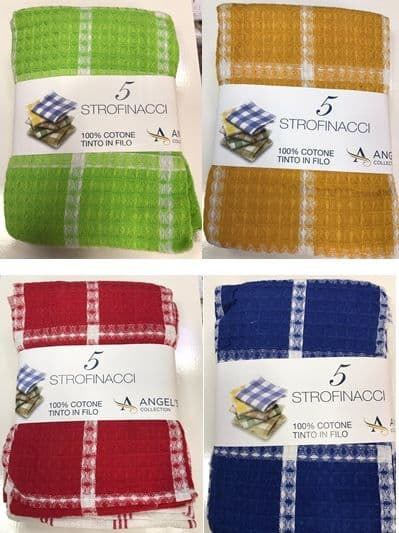 Set di 5 Strofinacci da Cucina Angel's Cotone in Strofinacci Falco Biancheria - Parete, commercioVirtuoso.it