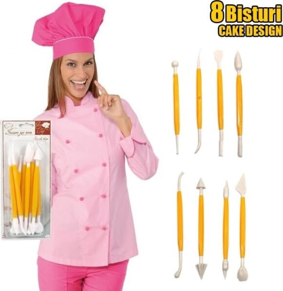 SET DI 8 ATTREZZI BISTURI PER MODELING CAKE DESIGN TORTA DOLCE PASTA DI ZUCCHERO