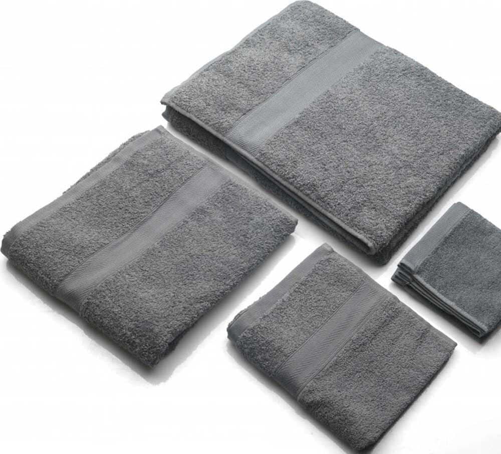 Set-di-Asciugamani-per-il-bagno-in-cotone-di-colore-grigio