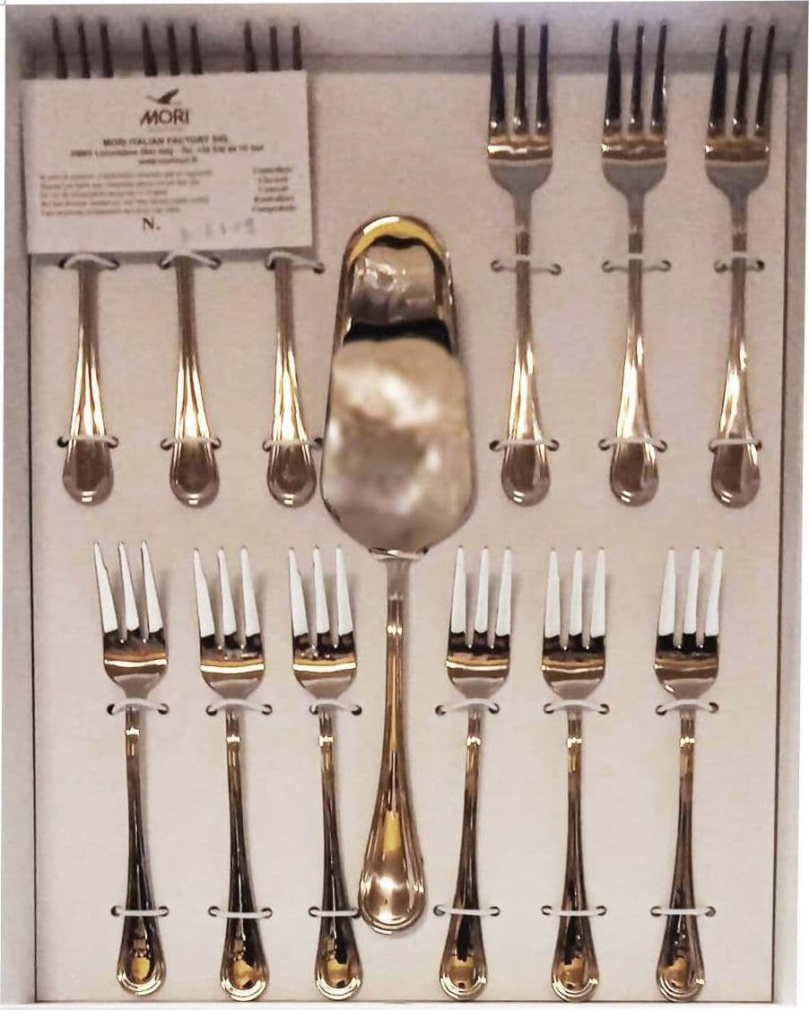Set Di Posate 13 Pezzi Posate Da Dolce in Acciaio Inox Made in Italy Art. 111 Set Dolce 13 Pezzi in Acciaio Casa e cucina/Stoviglie/Posate/Set di posate/Set di posate miste L’Orchidea - Siderno, Commerciovirtuoso.it