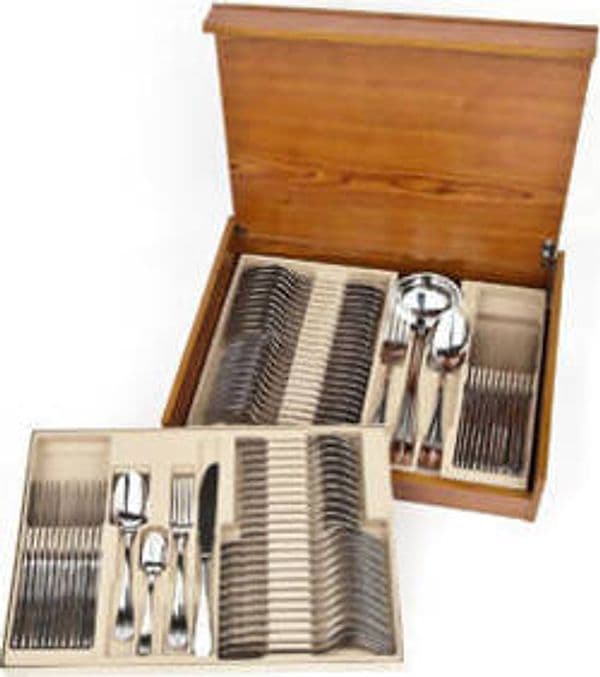 Set Di Posate in Acciaio Inox 18/10 Sciola Italia Set Posate Miste Pezzi 75 in Cassetta Di Legno Art. Firenze Casa e cucina/Stoviglie/Posate/Set di posate/Set di posate miste L’Orchidea - Siderno, Commerciovirtuoso.it