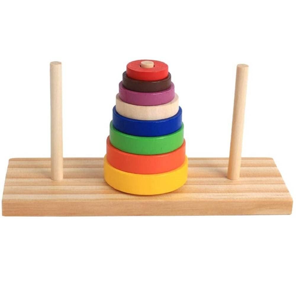 Set-Di-Puzzle-Legno-Anello-Colorato-Torre-Giocattoli-Educativi-Sviluppo-Bambini