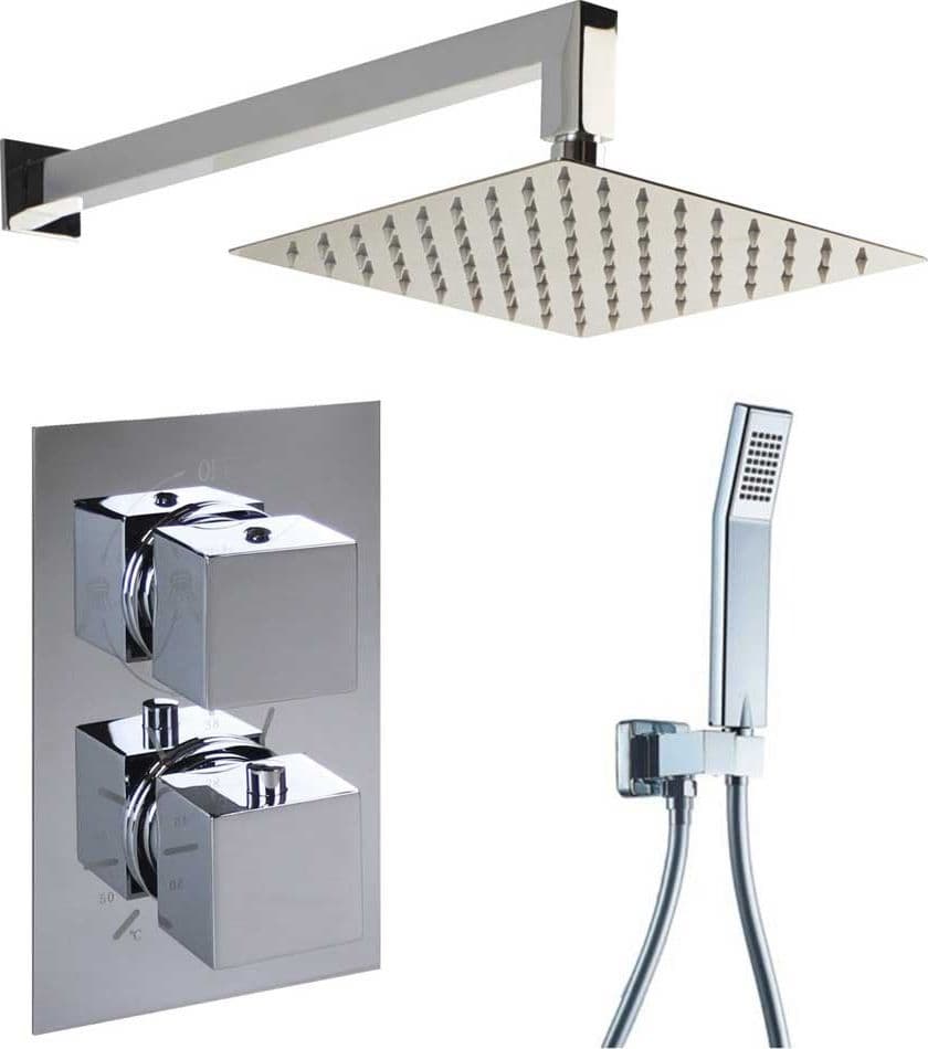 Set-Doccia-incasso-con-soffione,-braccio,-miscelatore-termostatico,-doccetta-e-flessibile