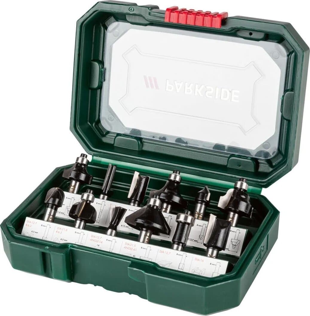 Set frese PARKSIDE per fresatrice PFB 12 A1, 12 pezzi 8mm per Legno Tenero MDF in 85cento.it - Potenza, commercioVirtuoso.it