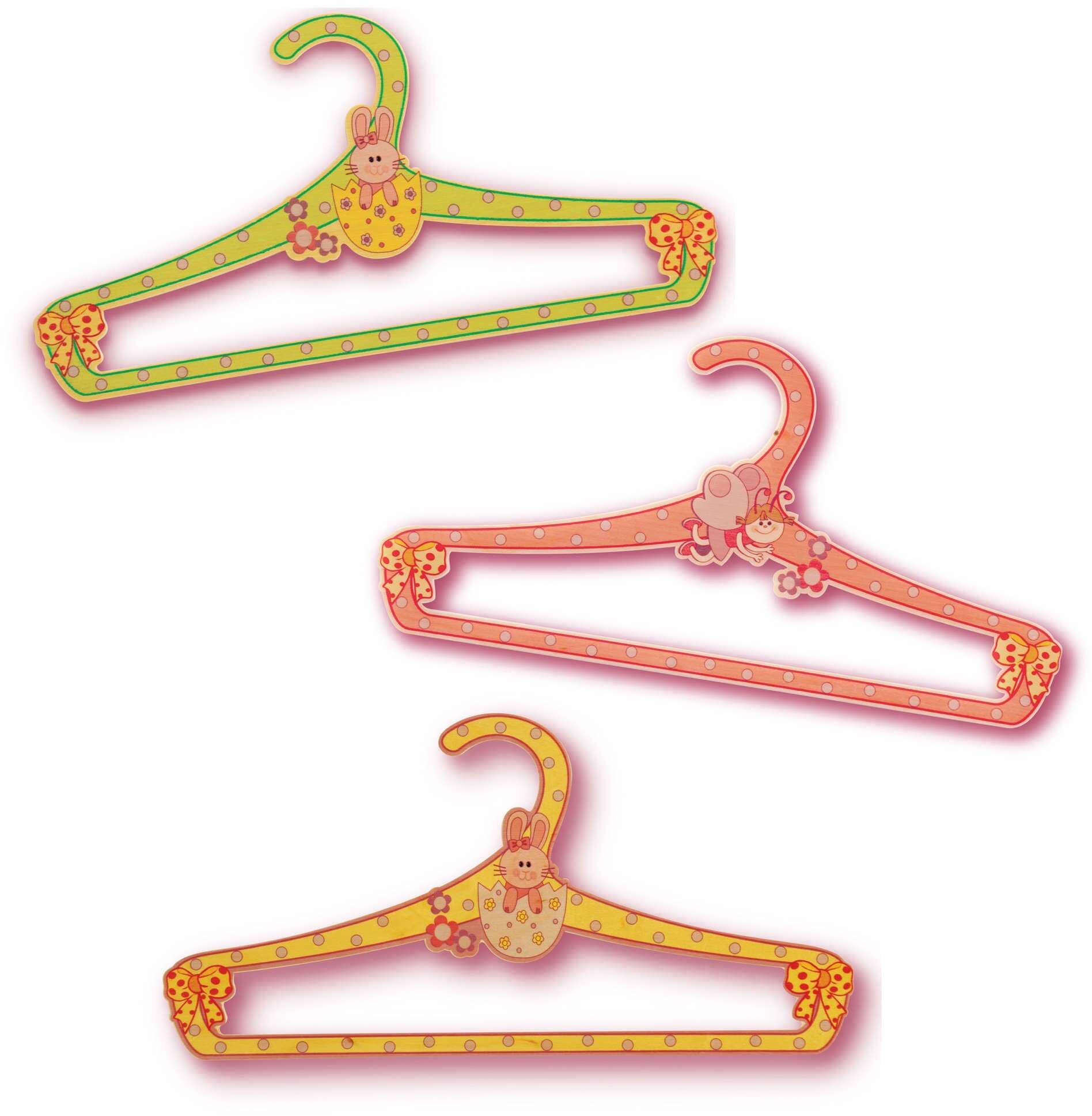 Set Grucce In Legno Per Bambini - Verde, Rosa E Gialla Dida in Appendiabiti e appendini Dida - Ragusa, commercioVirtuoso.it