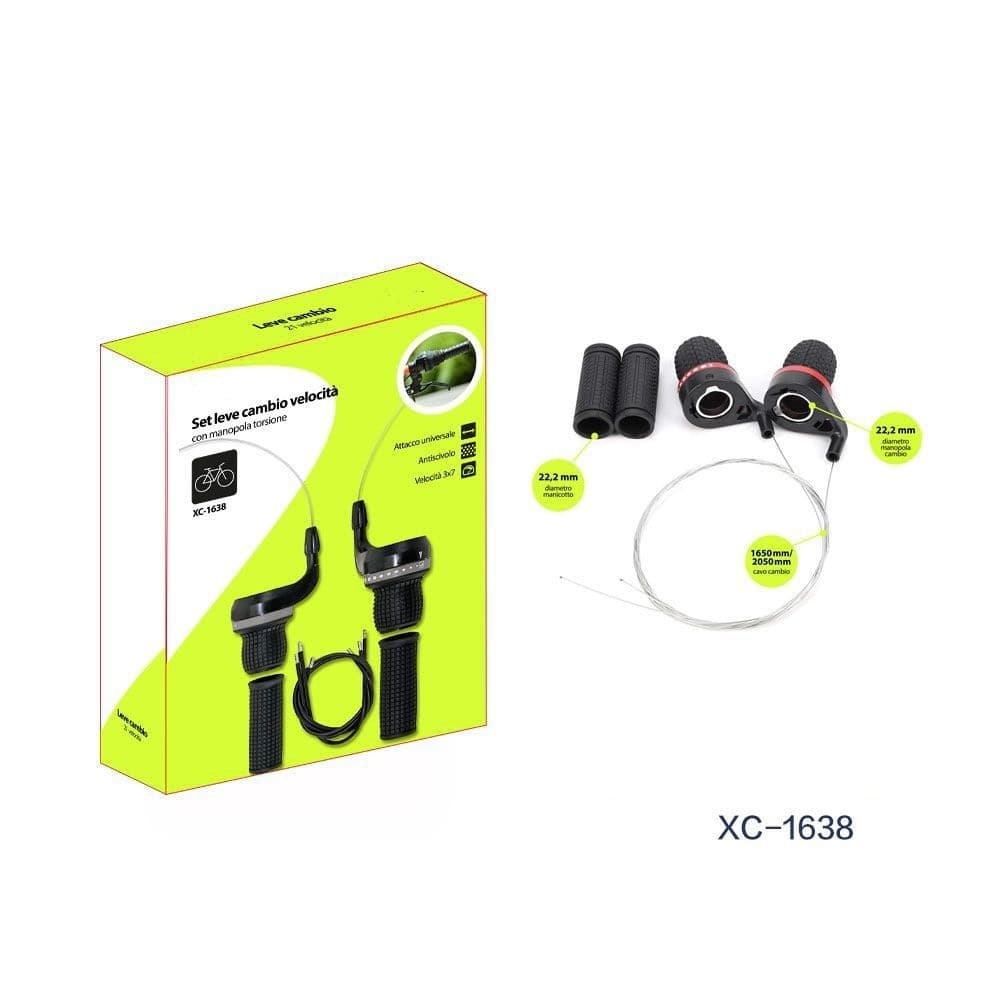 Set Leve Per Cambio Velocita 3x7 Con Manopola Torsione Antiscivolo Bici Xc-1638 Sport e Tempo Libero > Ciclismo > Ricambi per Bici > Sport Trade Shop italia - Napoli, Commerciovirtuoso.it