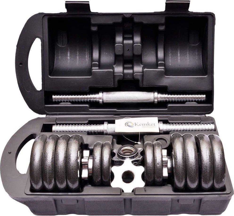 Set-Manubri-Regolabili-Ghisa-Da-20-Kg-Per-Bodybuilding-Fitness-Sollevamento-Pesi