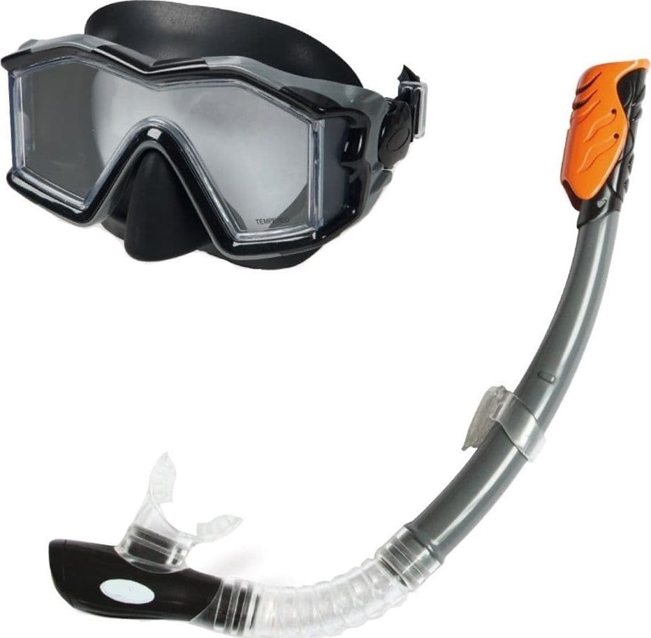 Set-Maschera-Con-Boccaio-Per-Immersioni-Snorkeling-Sub-Mare-Piscina-Nero