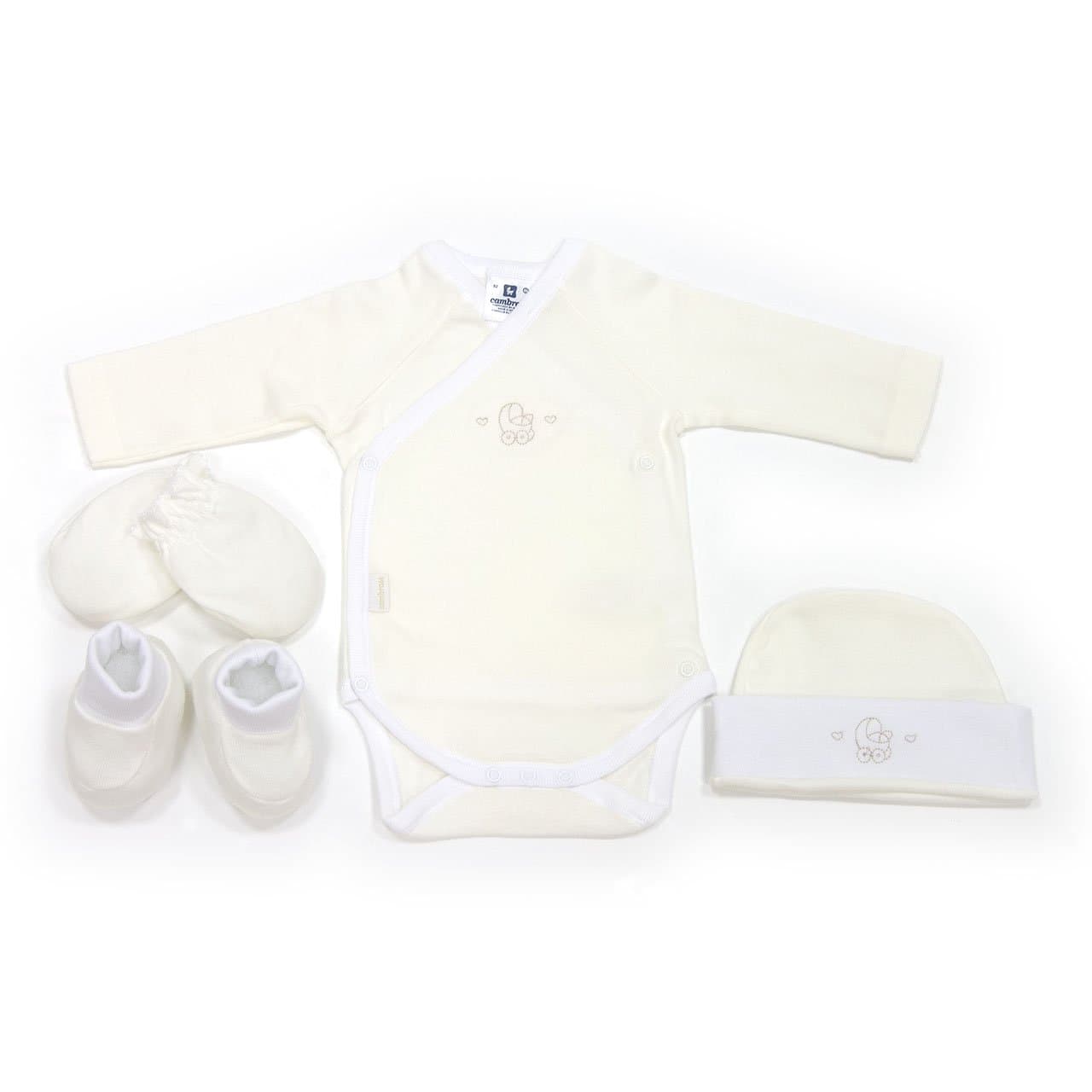Set Neonato 4 Pezzi Interlock Ref.711 Liso Beige Taglia 0 Prima infanzia/Regali per neonati/Set da regalo La Casa Del Bebè - Napoli, Commerciovirtuoso.it