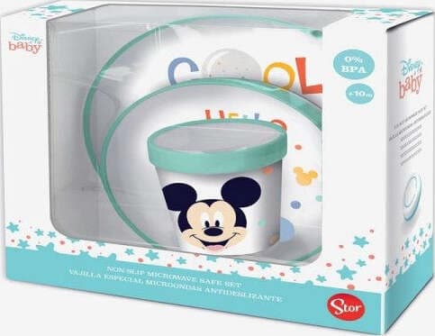 Set Pappa 3 Pz Disney Baby Bicolor Premium Antiscivolo