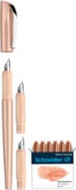 Set penna stilografica Callissima - 3 punte intercambiabili incluse - fusto albicocca - Schneider Cancelleria e prodotti per ufficio/Penne matite scrittura e correzione/Penne e ricariche/Penne stilografiche Eurocartuccia - Pavullo, Commerciovirtuoso.it