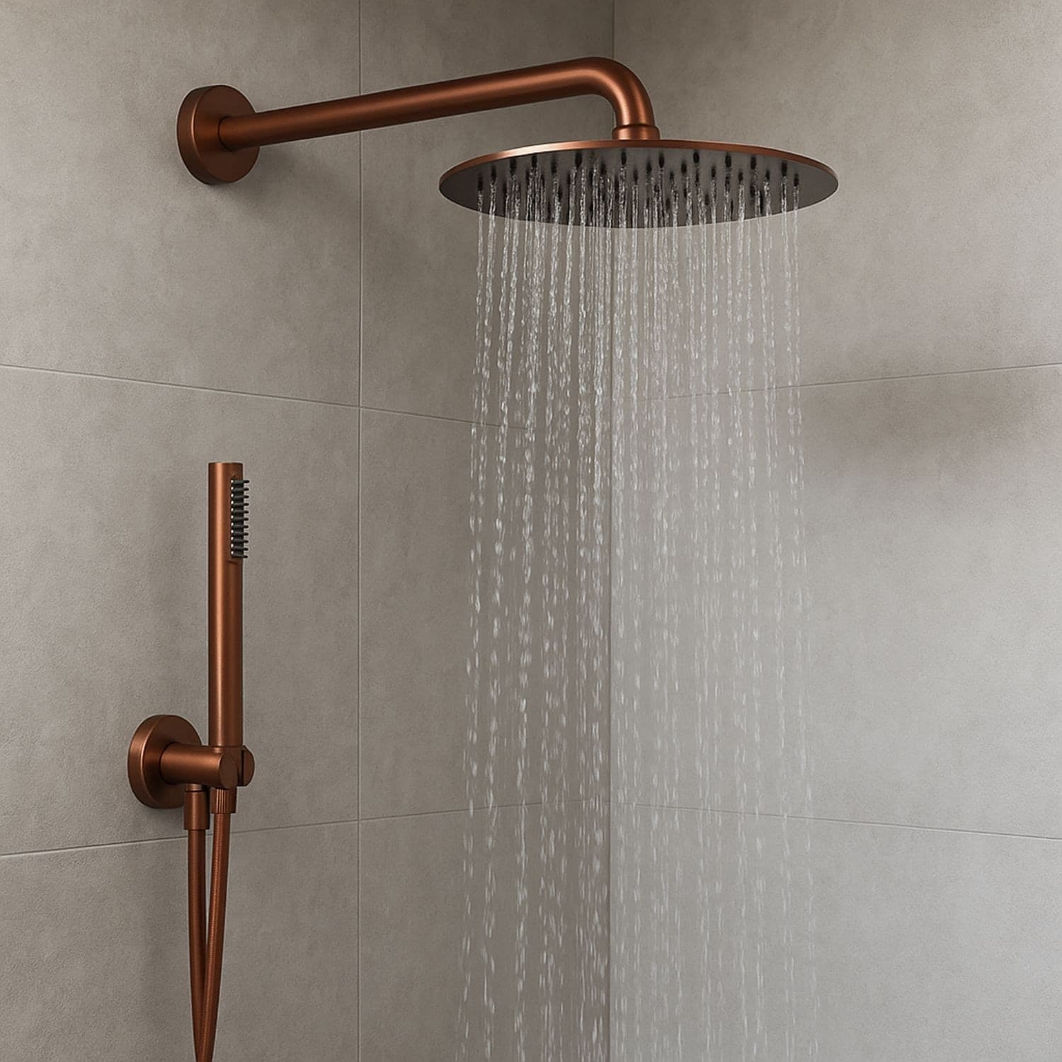 Set-Per-Doccia-Soffione-Tondo-In-Acciaio-Inox-250-Millimetri-Finitura-Oro-Rosa