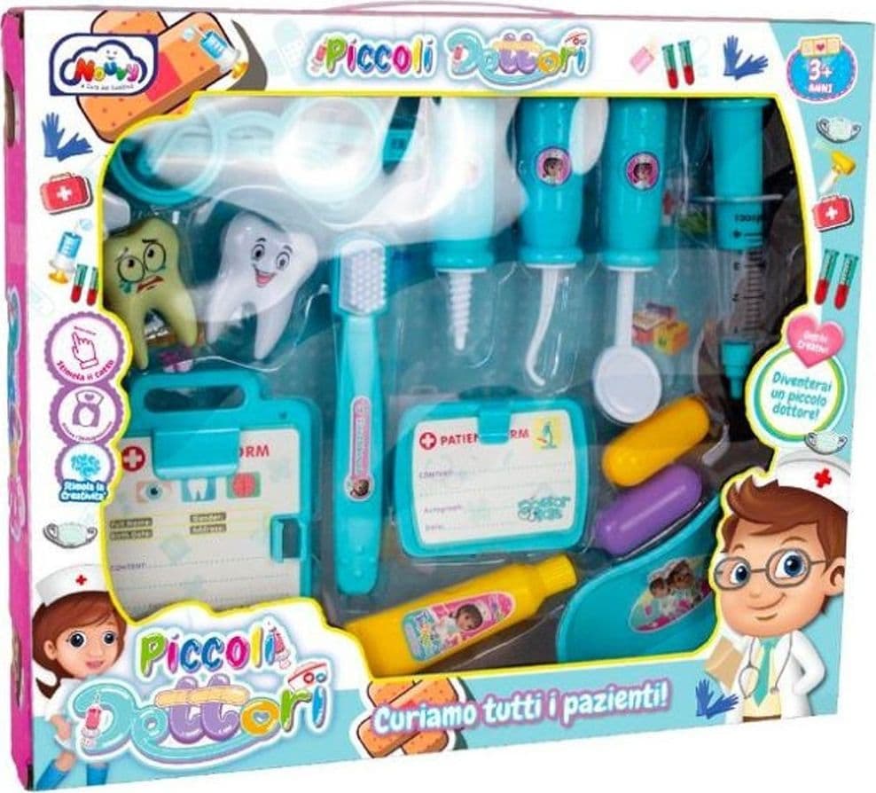 Set Piccoli Dottori Dentista Scatola Composta Da 14 Pezzi Giocattolo Per Bambini Giochi e giocattoli/Giochi d'imitazione e accessori di travestimento/Medico Trade Shop italia - Napoli, Commerciovirtuoso.it