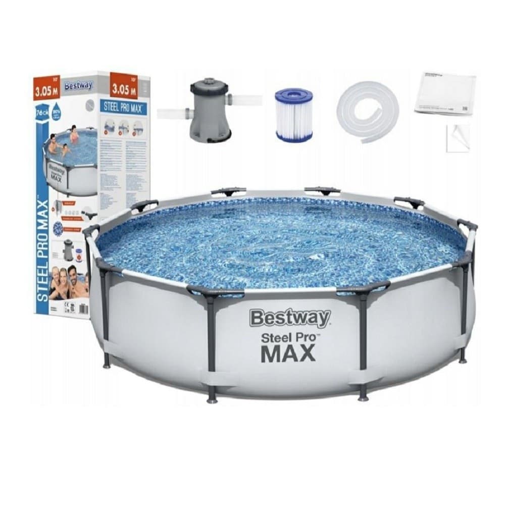 Set Piscina Fuori Terra Rotonda Steel Pro Max 366x76cm 6473lt Pompa Filtro 56416 Giardino e giardinaggio/Piscine vasche idromassaggio e accessori/Piscine/Piscine fuoriterra Trade Shop italia - Napoli, Commerciovirtuoso.it