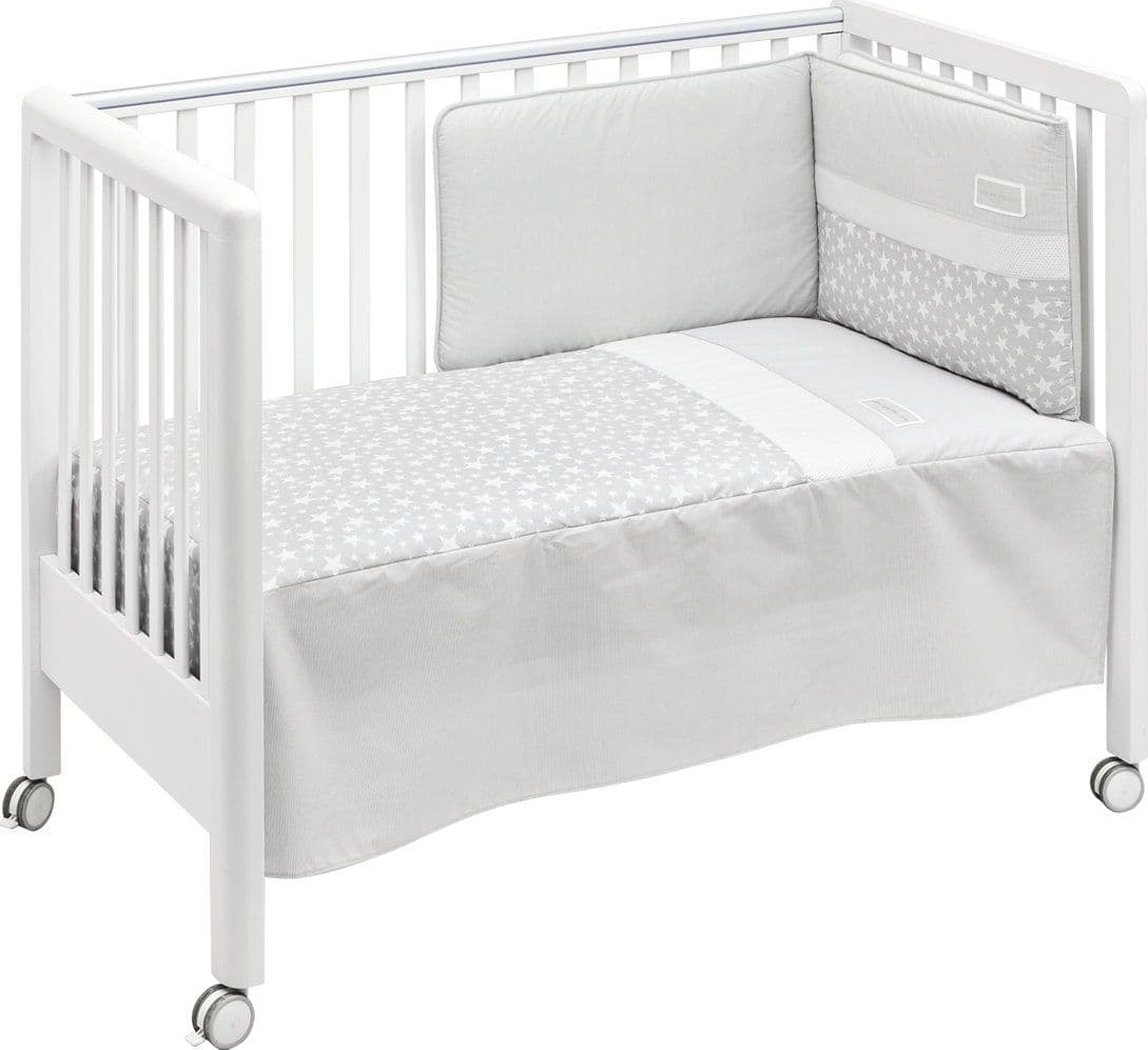 Set Piumone+Paracolpi 60X120 Cm Star Grigio Casa e cucina/Tessili per la casa/Biancheria per culle e lettini/Biancheria bimbi/Completi da lettino La Casa Del Bebè - Napoli, Commerciovirtuoso.it