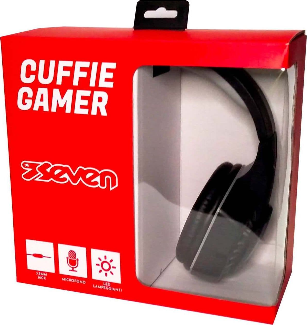 Seven Cuffie Gamer Nere Cuffie on Ear in Abs 2 Ohm Cuffie Da Gaming Con Microfono Sensibilità -42 Db +/- 3 Db in Cuffie gaming Cartolibreria La Fenice - Spadafora, commercioVirtuoso.it
