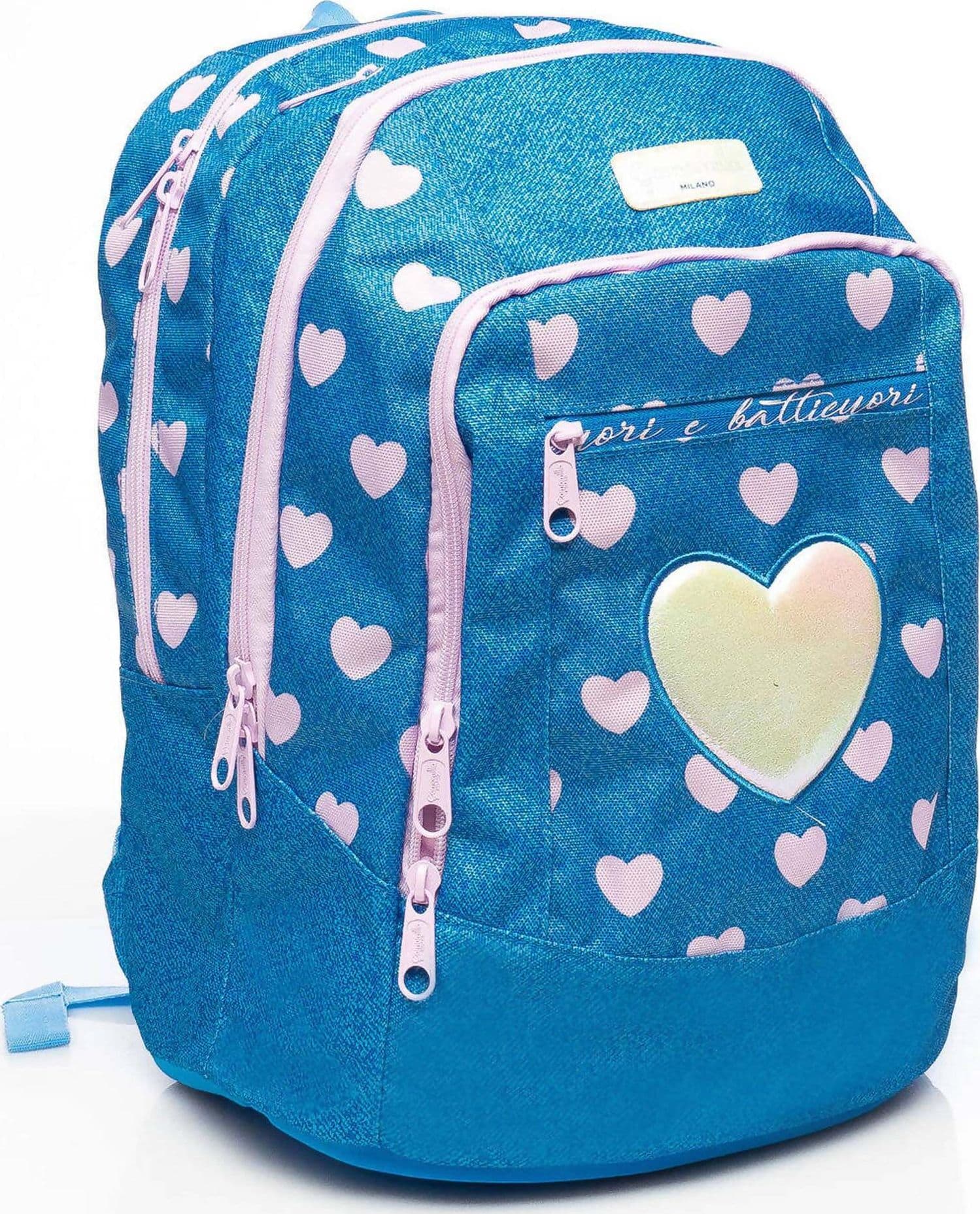 Seven Zaino Advanced Camomilla Cuori E Batticuori Zaino Scuola Con Tasche Bambina Spallacci E Schienale Imbottiti Zaino Azzurro Jeans E Rosa 42x32x22cm in Zaini per ragazzi Cartolibreria La Fenice - Spadafora, commercioVirtuoso.it