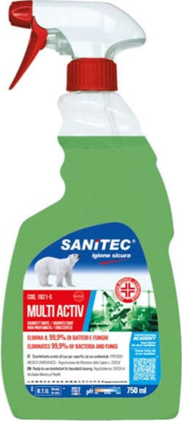 Sgrassatore disinfettante Multi Activ - 750 ml - Sanitec Casa e cucina/Detergenti e prodotti per la pulizia/Detergenti per la casa/Detergenti multiuso Eurocartuccia - Pavullo, Commerciovirtuoso.it