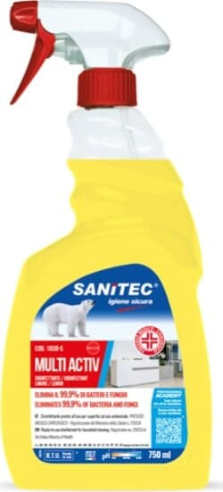 Sgrassatore disinfettante Multi Activ Limone - 750 ml - Sanitec Casa e cucina/Detergenti e prodotti per la pulizia/Detergenti per la casa/Detergenti multiuso Eurocartuccia - Pavullo, Commerciovirtuoso.it