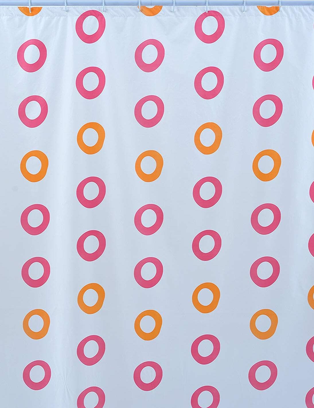 Shark-010/2O1021-Tenda-Doccia,-Vinile,-180-cm-x-Altezza-200-cm,-Bianco/Rosa/Fucsia