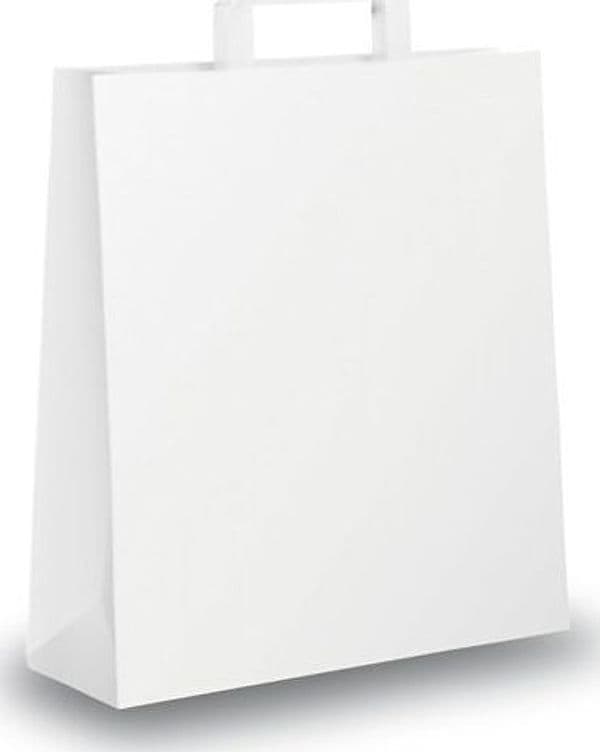 Shopper carta - maniglia piattina - 36 x 12 x 41 cm - bianco - conf. 250 sacchetti Commercio Industria e Scienza/Forniture per imballaggio e spedizione/Scatole buste e tubi per spedizione/Buste per spedizione/Buste commerciali Eurocartuccia - Pavullo, Commerciovirtuoso.it