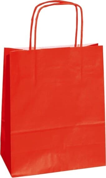 Shopper in carta - maniglie cordino - 14 x 9 x 20cm - rosso - conf. 25 sacchetti Casa e cucina/Hobby creativi/Articoli per confezioni regalo/Sacchetti da regalo Eurocartuccia - Pavullo, Commerciovirtuoso.it