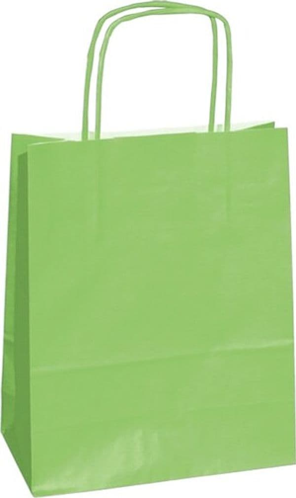 Shopper in carta - maniglie cordino - 14 x 9 x 20cm - verde mela - conf. 25 sacchetti Casa e cucina/Hobby creativi/Articoli per confezioni regalo/Sacchetti da regalo Eurocartuccia - Pavullo, Commerciovirtuoso.it