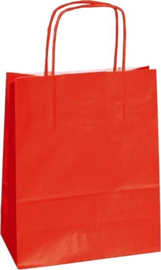 Shopper in carta - maniglie cordino - 18 x 8 x 24cm - rosso - conf. 25 sacchetti Casa e cucina/Hobby creativi/Articoli per confezioni regalo/Sacchetti da regalo Eurocartuccia - Pavullo, Commerciovirtuoso.it